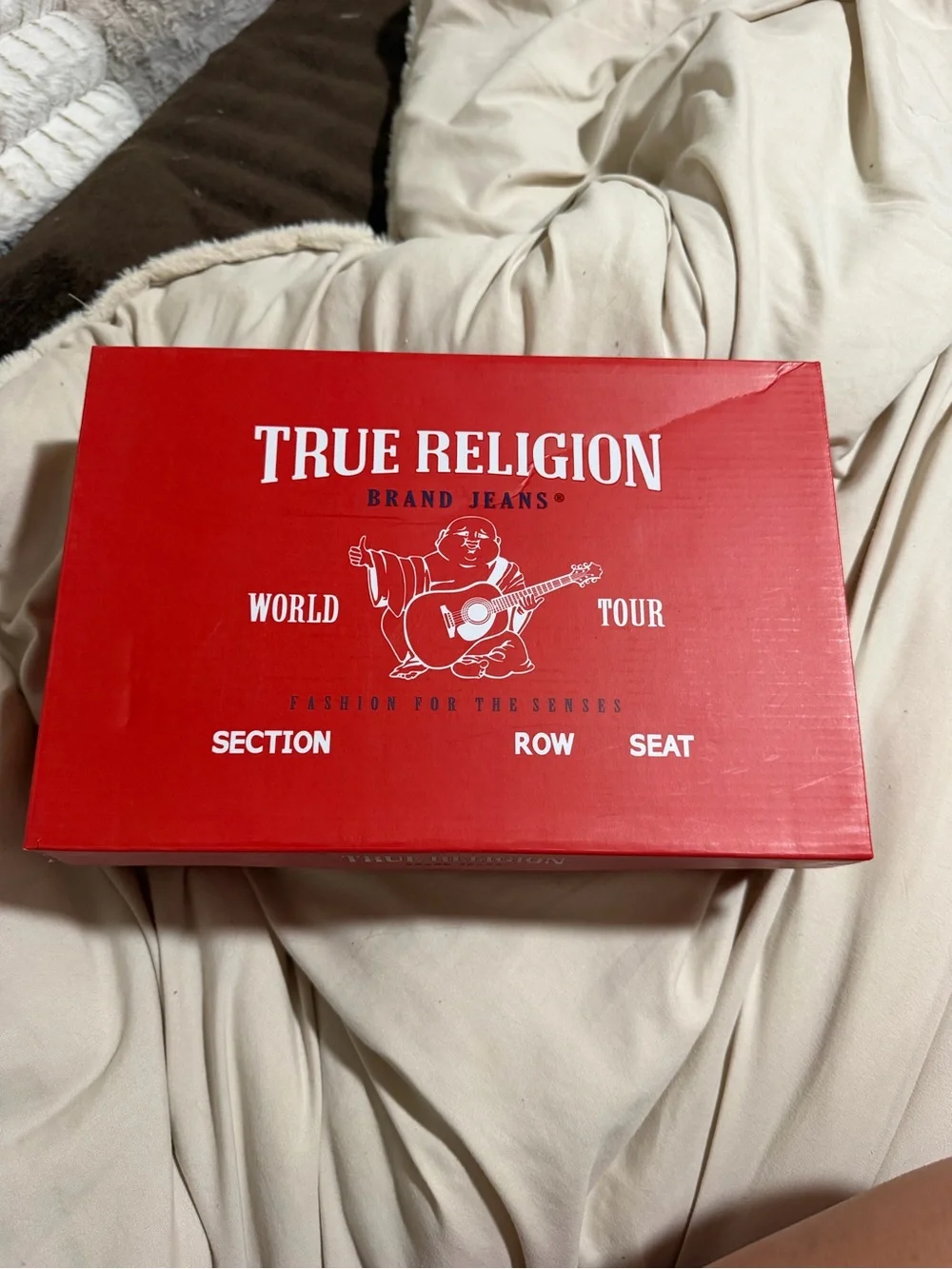 True Religion White and Black Star-Perforated Lace-Up Sneakers